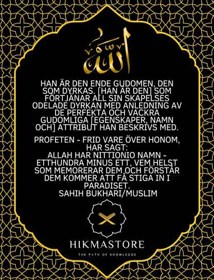 Allahs 99 Namn & Attributer Med Svensk Översättning - Hikma Store